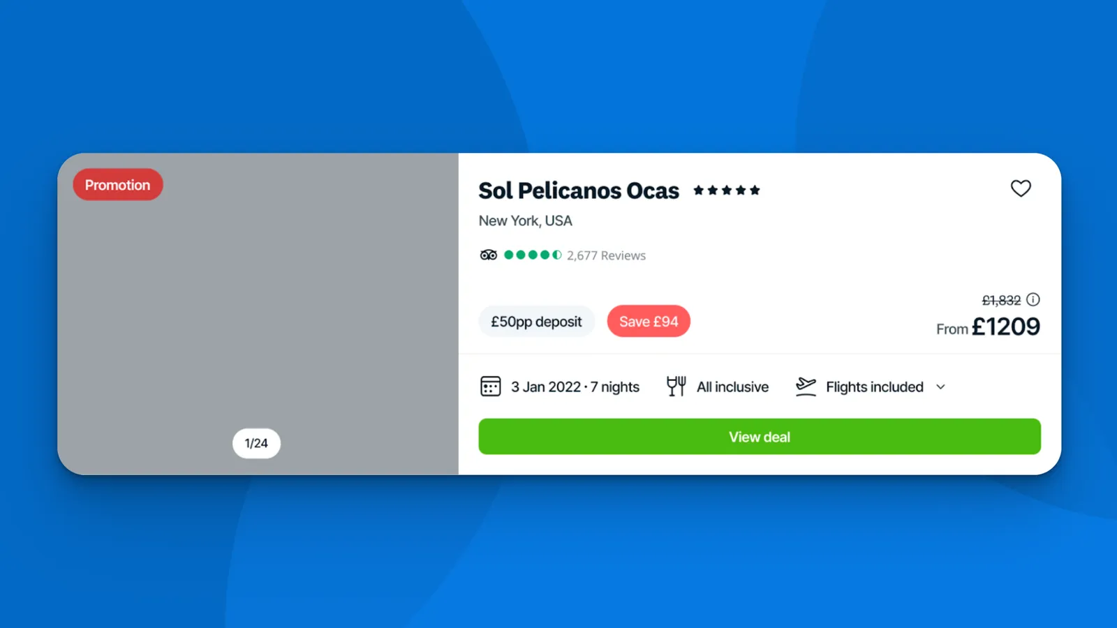 Original SRP card showing headline price with no fee explanation